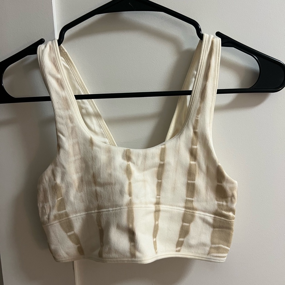 Cream Ribbed Sports Bra - Picture 2 of 2